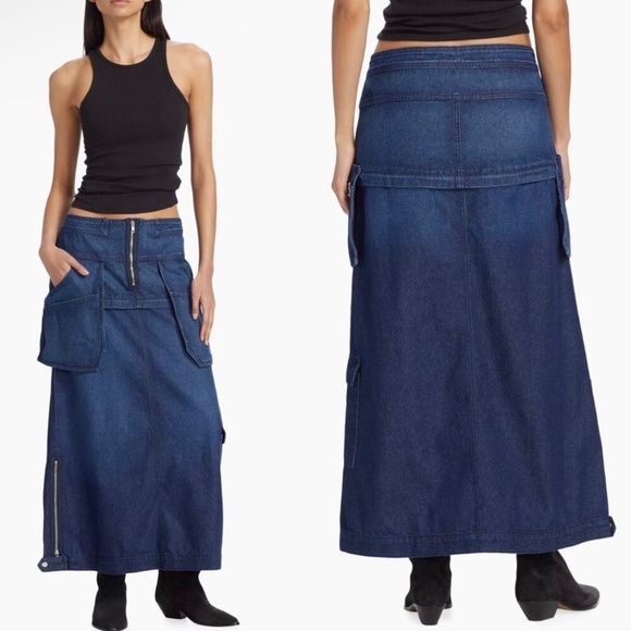 EB Denim - Modular Denim Cargo Skirt. - Picture 1 of 8
